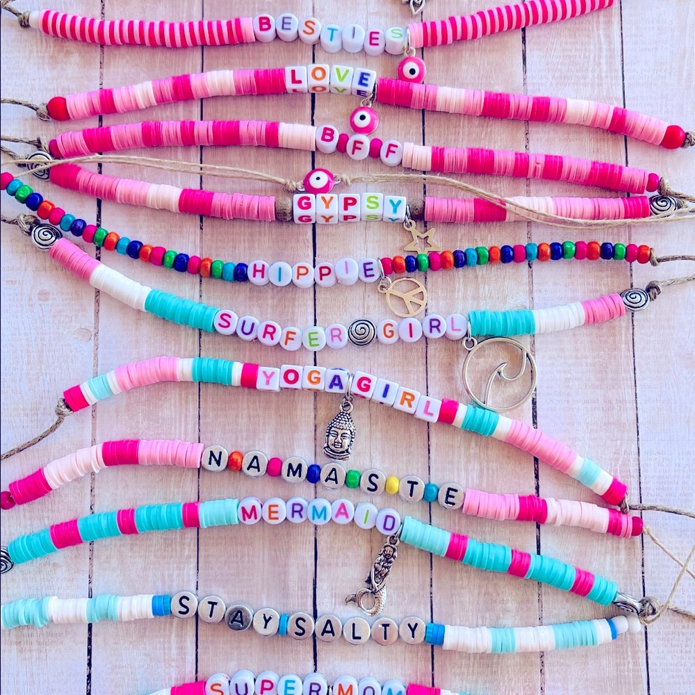 Clay Bead Bracelet Heishe Bracelet Beaded Jewelry